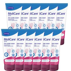 MoliCare Skin Zinkoxid Creme 200ml: reizlindernd, Schutz für durch Inkontinenz beanspruchte Haut