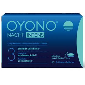 OYONO® Nacht Intens mit 1,9mg Melatonin und Ashwagandha, Baldrian, Lavendel