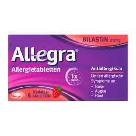 Allegra Schmelztabletten bei Heuschnupfen und ganzjährigen Allergien | Praktisch für unterwegs | Schmelzen auf der Zunge