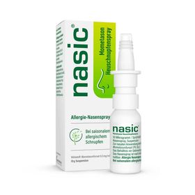 nasic® Mometason Heuschnupfenspray 18g - lindert Allergie-Symptome wie Niesen, Jucken und eine verstopfte oder laufende Nase - Jetzt 10% mit dem Code klosterfrau2025 sparen*