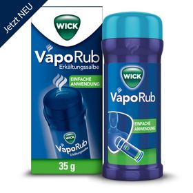 Jetzt NEU - WICK VapoRub Erkältungssalbe im Applikator, Linderung von 4 Erkältungssymptomen