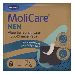 Waschbare Inkontinenzhose MoliCare® MEN Absorbent underwear Größe L + 5 X-Change Pads