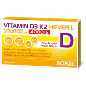 Vitamin D3 K2 Hevert® plus Calcium und Magnesium 4000 IE