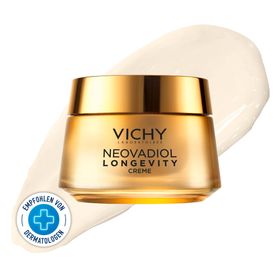 Vichy Neovadiol Longevity Pro-Volumen Creme mit innovativer Longevisia-Technologie für mehr Volumen in 5 Gesichtspartien – speziell für reife Haut + Vichy Magistral Nacht Mini 15ml GRATIS