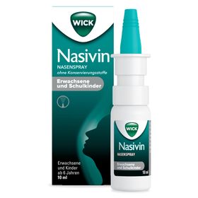 WICK Nasivin Nasenspray ohne Konservierungsstoffe Erwachsene und Schulkinder, schnelle Hilfe bei Schnupfen, ab 6 Jahren