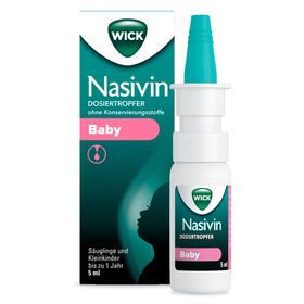 WICK Nasivin Dosiertropfer ohne Konservierungsstoffe Baby, damit Babys freier atmen können, bereits ab der 1. Lebenswoche