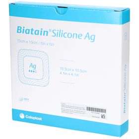 BIATAIN Silicone Ag Schaumverband 15x15 cm