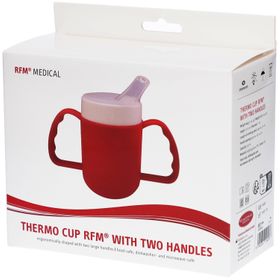 RFM® Thermobecher mit zwei Henkeln, lebensmittelecht, 140 ml, rot
