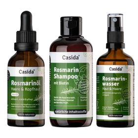 Casida® Rosmarin Haarkur Geschenkbox – Shampoo, Rosmarinwasser & Haaröl