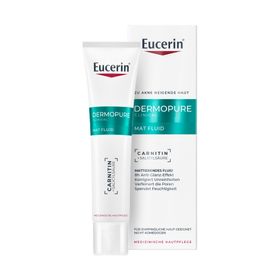 Eucerin® DERMOPURE CLINICAL Mat Fluid – Serum mit Salicylsäure & L-Carnitin, 8h Anti-Glanz Effekt bei unreiner Haut + DermoPure Clinical Porenverf. Reinigungsgel 20ml GRATIS