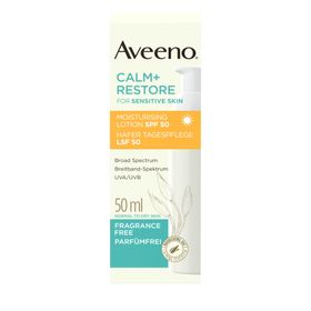 Aveeno CALM+RESTORE Hafer Creme LSF 50 - Gesichtscreme mit Sonnenschutz - Jetzt 20% sparen mit Code "20aveeno"