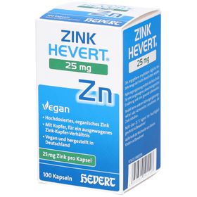 Zink Hevert 25 mg – Kapseln mit Zink und Kupfer zur Immunsystempflege