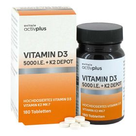 Avitale activplus D3 5000 I.E.+K2 Depot, hochdosierte Depot-Tabletten