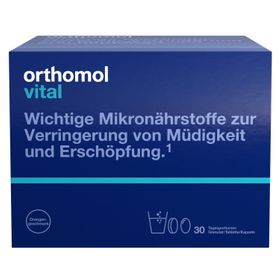 Orthomol Vital - Mikronährstoffe bei Müdigkeit und Erschöpfung - mit B-Vitaminen, Omega-3 und Magnesium - Granulat Orange - Jetzt 10% mit dem Code orthomol10 sparen*