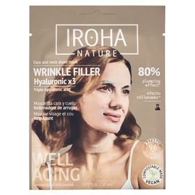 IROHA NATURE Faltenfüllende Anti-Aging-Maske mit dreifacher Hyaluronsäure