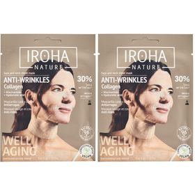 IROHA NATURE Anti-Aging-Folienmaske für Gesicht und Hals - Kollagen