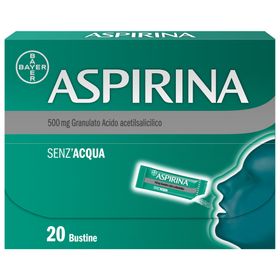 Aspirina Granulato 500mg Senza Acqua Mal di Testa e Dolore Bustine