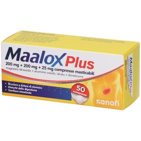 Maalox Plus 200 mg + 200 mg + 25 mg Compresse Masticabili