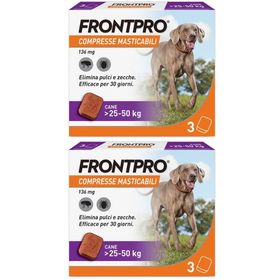 FRONTPRO x3 Compresse Masticabili, Antiparassitario Per Cani (25-50Kg) Contro Pulci E Zecche