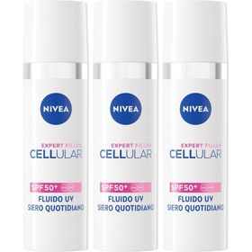Nivea Cellular Expert Filler Fluido UV Siero Viso Quotidiano SPF 50 + 30 ml, idratante e antirughe