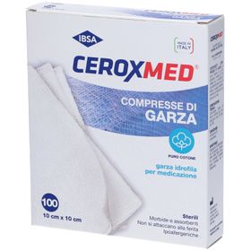 Ceroxmed Compresse di Garza in Puro Cotone 10 cm x 10 cm
