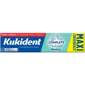 Kukident Complete Neutro Crema Adesiva per Dentiere Totali e Parziali Aroma Neutro