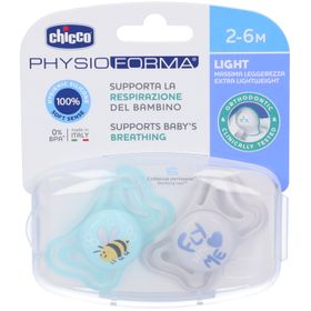 Chicco Schnuller Light Blau Silikon 2-6 Monate 2 Stück Chicco