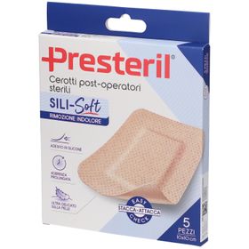 Presteril Cerotti Post-Operatori Sterili Sili-Soft 10x10 cm 5 Pezzi