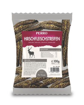 PERRO Hirschfleischstreifen -energiereicher Kausnack für Hunde