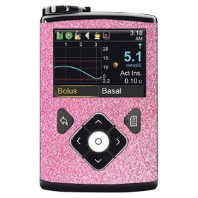 Diasticker® Minimed Sticker inkl. Clip (600/700er-Serie) "Rosa Glitzer"