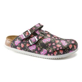 Birkenstock Kay SL Pantolette Blooming Roses Black schmale Weite Gr. 41