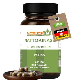 Nattokinase Hochdosiert 20.000FU/g | 240 Kapseln | 8 Monate Vorrat | Canitat M