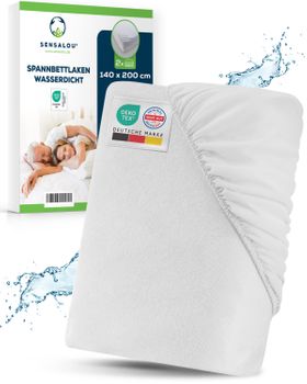 Sensalou Spannbettlaken wasserdicht 140 x 200 cm Spannbetttuch 2er Set