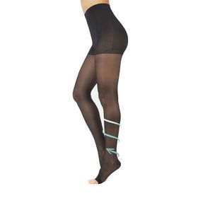 CALZITALY zehenoffene Strumpfhose mit abgestufter Kompression 10-14 mm/Hg 70 DEN, Made in Italy