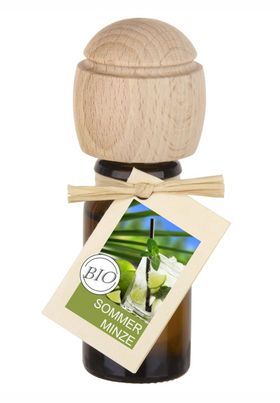 Traumduft Piccolino Sommerminze Duftöl – Handgefertigt, ätherische Öle, Buchenholzverschluss