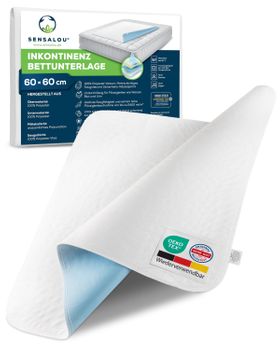 Sensalou Inkontinenz Unterlage Auflage 60x60 Betteinlage krankenunterlage Bettunterlage wasserdicht