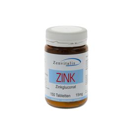 Zenvitalis Zink 15mg Tabletten – mit organisches Zinkgluconat - 150 Zink Tabletten