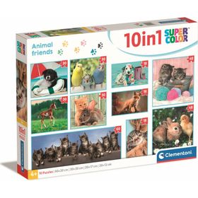 clementoni Puzzle Tierfreunde 10v1