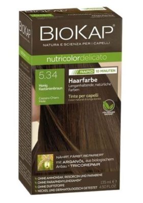 Biokap Naturkosmetik Haarfarbe Honig Kastanienbraun 5.34