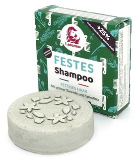 Lamazuna Festes Shampoo Fettiges Haar Tonerde & Spirulina