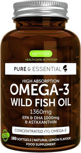 Igennus Ultra pures Omega 3 Fischöl Konzentrat mit Astaxanthin