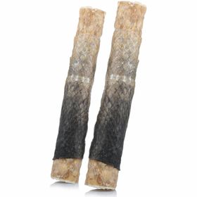 BluePet Lachshaut-Rolle für Hunde, Kausnack aus 100% Lachs, Kauartikel, Hundeleckerli, Kaustange
