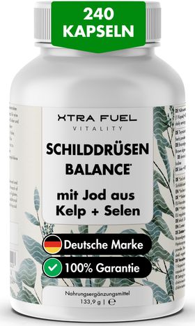 XTRA FUEL Schilddrüsen Balance - Jod (Kelp) Selen Komplex - Schilddrüse Kapseln
