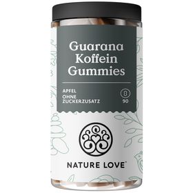 NATURE LOVE® Guarana Koffein Gummies – 90 Stück – ohne Zuckerzusatz – 45mg Koffein/Tagesdosis