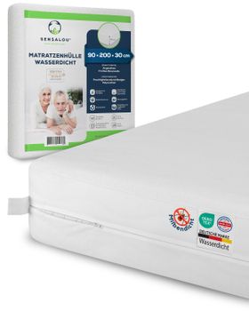 Sensalou Matratzenbezug mit Reissverschluss wasserdicht - 90x200x30 cm Encasing für Allergiker