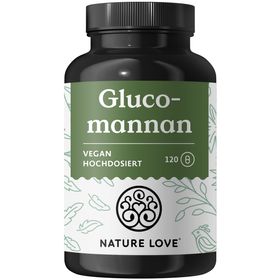 NATURE LOVE® Glucomannan aus der Konjak Wurzel - 120 Kapseln - Hochdosiert - 4000mg je Tagesdosis
