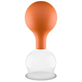 Pulox Schröpfglas aus Echtglas mit Saugball - 52mm in Braun
