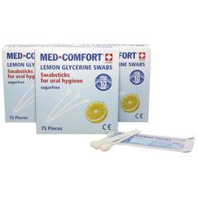 #AMPri Lemon Glycerin Wattestäbchen für Mundhygiene 75 Stück 100 mm