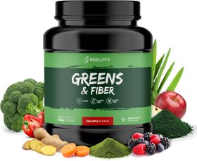 Neosupps Greens & Fiber Superfood-Pulver, Ballaststoffe für den Körper, Verdauung & Immunsystem