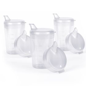 Horn Medical 3er Pack Schnabelbecher Trinkhilfe für Erwachsene mit zwei Deckeln